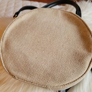 Moda Luxe circular Linen Crossbody Bag